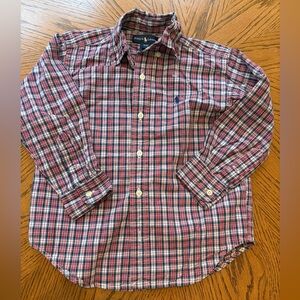 Ralph Lauren Boys Blue and Red Plaid Shirt 4T